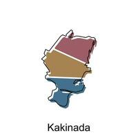 kaart van kakinada vector sjabloon met schets, grafisch schetsen stijl geïsoleerd Aan wit achtergrond