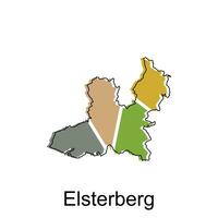 elsterberg stad van Duitse kaart vector illustratie, vector sjabloon met schets grafisch schetsen stijl geïsoleerd Aan wit achtergrond