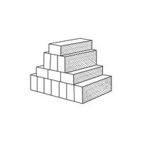 lijn kunst houten trap vector, minimalistische illustratie ontwerp sjabloon vector