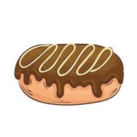 zoete chocolade donut geïsoleerd pictogram vector