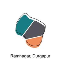 kaart van ramnagar, Durgapur stad modern schets, hoog gedetailleerd illustratie vector ontwerp sjabloon