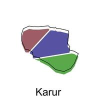 kaart van karur stad modern gemakkelijk geometrisch, illustratie vector ontwerp sjabloon