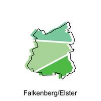 Falkenberg elster stad van Duitse kaart vector illustratie, vector sjabloon met schets grafisch schetsen stijl geïsoleerd Aan wit achtergrond