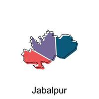kaart van jabalpur stad modern gemakkelijk geometrisch, illustratie vector ontwerp sjabloon