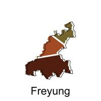Freyung stad van Duitse kaart vector illustratie, vector sjabloon met schets grafisch schetsen stijl geïsoleerd Aan wit achtergrond