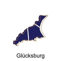 kaart van glücksburg modern schets, hoog gedetailleerd vector illustratie ontwerp sjabloon, geschikt voor uw bedrijf