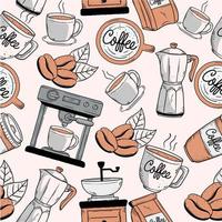 koffie doodle patroon vector