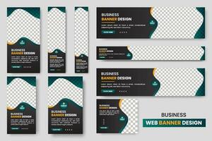 web banier sjabloon set, horizontaal hoofd web banier, Hoes hoofd achtergrond voor website ontwerp, samenvatting banier ontwerp web sjabloon set, horizontaal hoofd web spandoek. vector