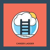 een ladder bereiken naar een lucht hoog wolk conceptualiseren carrière vordering icoon vector