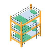 pak van slaapkamer isometrische pictogrammen vector