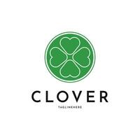 Klaver blad logo ontwerp creatief idee met cirkel vector