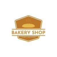 wijnoogst retro bakkerij winkel tarwe brood logo ontwerp vector