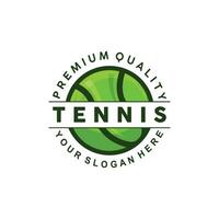 tennis logo ontwerp, toernooi sport, bal en racket vector gemakkelijk silhouet illustratie