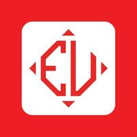 creatief gemakkelijk eerste monogram EU logo ontwerpen. vector