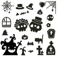 halloween silhouet illustratie vector verzameling