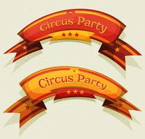 Comic Circus Party Banners en linten vector