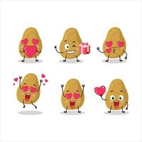 aardappel tekenfilm karakter met liefde schattig emoticon vector