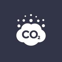 co2-uitstoot vectorpictogram, kooldioxidewolk vector