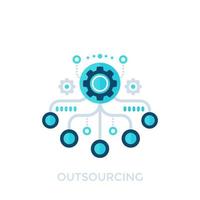 outsourcing, productieproces vector icon