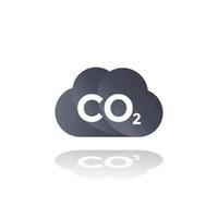 co2-uitstoot, koolstofdioxidewolkpictogram vector