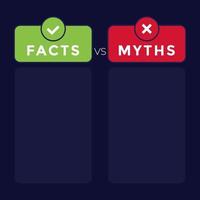 feiten versus mythen concept, plat vectorontwerp vector