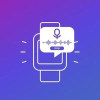 audio-opname ui-ontwerp, recorder in smart watch vector