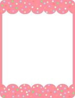 lege roze curl frame sjabloon voor spandoek vector