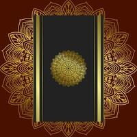 zwart luxe achtergrond met goud mandala ornament vector