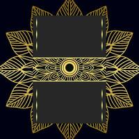 zwart luxe achtergrond met goud mandala ornament vector