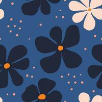 mooi bloemen naadloos patroon. vector structuur met hand- getrokken bloemen. naadloos bloemen achtergrond in retro stijl