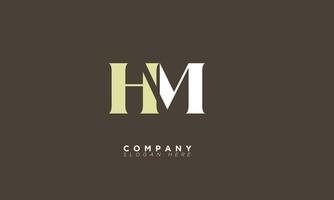 hm alfabet letters initialen monogram logo mh, h en m vector
