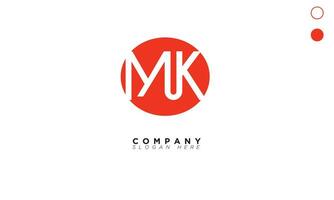 mk alfabet letters initialen monogram logo km, m en k vector