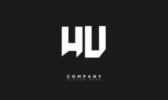 hu alfabet letters initialen monogram logo uh, h en u vector