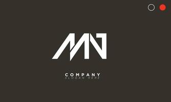 mn alfabet letters initialen monogram logo nm, m en n vector