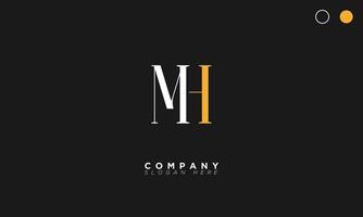 mh alfabet letters initialen monogram logo hm, m en h vector