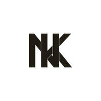 brief nk gekoppeld monogram overlappende logo vector