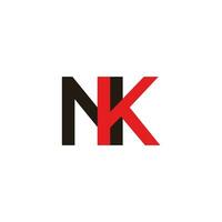 brief nk gekoppeld kleurrijk logo vector