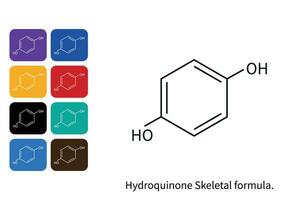 hydrochinon verminderen middel molecuul skelet- formule. vector illustratie.