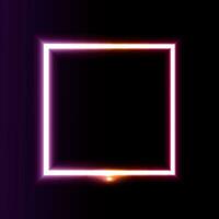 neon lamp, Purper neon rechthoek, gloeiend cirkel, roze neon vector illustratie.