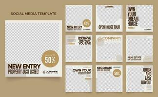 sociale media sjabloon banner huis architectuur service promotie vector