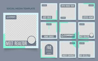 sociale media sjabloon banner huis architectuur service promotie vector