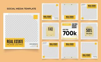 sociale media sjabloon banner huis architectuur service promotie vector