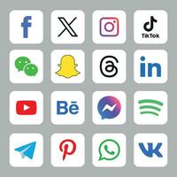 sociaal media pictogrammen reeks logo vector illustrator netwerk