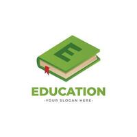 onderwijs logo ontwerp met boek vector sjabloon