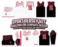 abstract rood vloeibaar lijn basketbal Jersey ontwerp sportkleding sjabloon vector