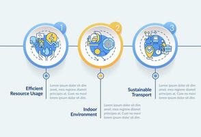 veelkleurig 2d duurzame kantoor vector infographics sjabloon met lineair pictogrammen, gegevens visualisatie met 3 stappen, werkwijze tijdlijn grafiek.