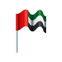 vlag van verenigde arabische emiraten zwaait in paal vector