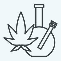 icoon marihuana. verwant naar verslaving woordenboek symbool. lijn stijl. gemakkelijk ontwerp bewerkbaar. gemakkelijk illustratie vector