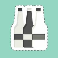 sticker lijn besnoeiing alcohol. verwant naar verslaving woordenboek symbool. gemakkelijk ontwerp bewerkbaar. gemakkelijk illustratie vector