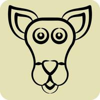 icoon kangoeroe. verwant naar dier symbool. hand- getrokken stijl. gemakkelijk ontwerp bewerkbaar. gemakkelijk illustratie vector